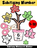 Fall/autumn Subitizing Worksheets Number 1-10 Center and P