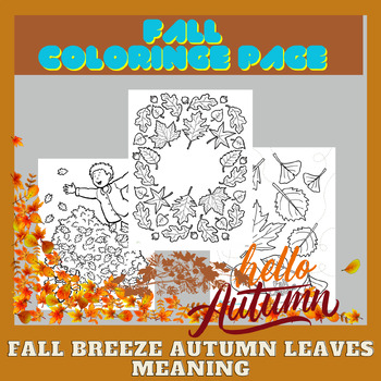 Preview of Fall breeze autumn leaves meaning / coloring page fall