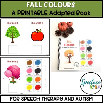 Preview of Fall colors an adapted and interactive book for Speech Therapy PRINTABLE