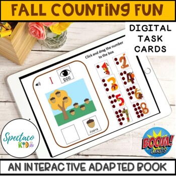 Preview of Fall counting numbers for special education BOOM CARDS