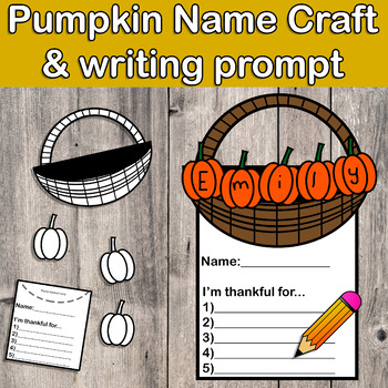 Preview of Fall craft |Pumpkin name craft with writing prompt 