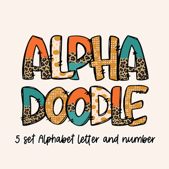 Preview of Fall doodle alphabet letters and number