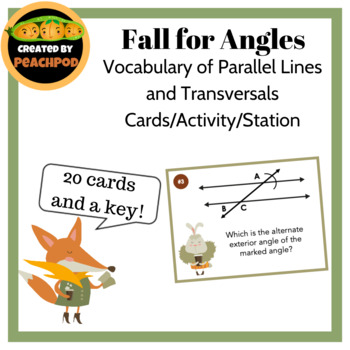 Preview of Fall for Angles: Vocabulary of Parallel Lines & Transversals Cards