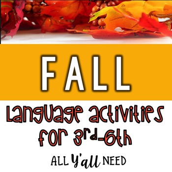 Preview of Fall for Speech & Language Therapy - Upper Elementary