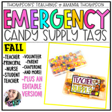 Fall gift tags | Emergency Candy Supply | Fall Candy Tags