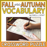 Fall into Autumn Vocabulary Crossword Puzzle
