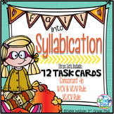 Syllabication Task Card Bundle: VC/CV, V/CV; VC/V; C+le