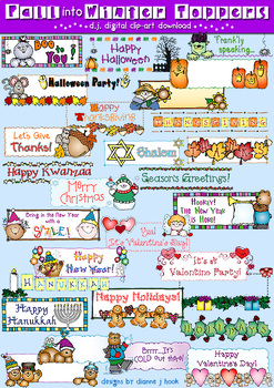 Preview of Fall into Winter - Clip Art Toppers, Borders and Page Headers