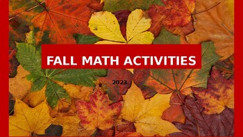 Preview of INTERACTIVE FALL themed math activities for PRE-K/K