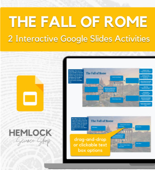Preview of Fall of Rome - drag-and-drop, cause-effect activity in Slides