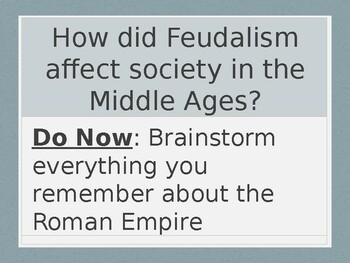 Preview of Fall of Rome to Middle Ages (Feudalism)
