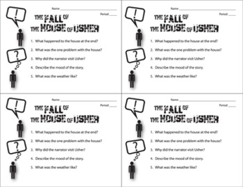 The Fall Of The House Of Usher Pop Quiz Discussion Questions Edgar Allan Poe