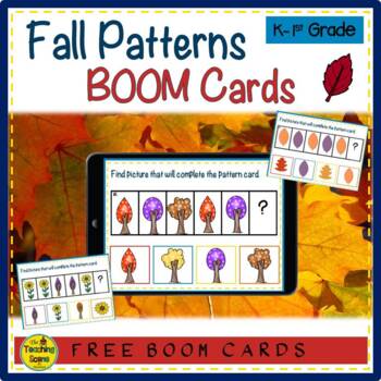 Preview of Fall or Autumn Pattern Card BOOM Cards {FREE}