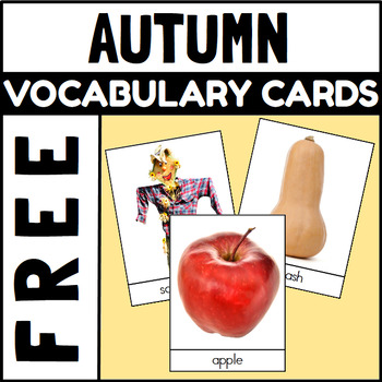 Fall or Autumn Themed Vocabulary Cards by The Connett Connection