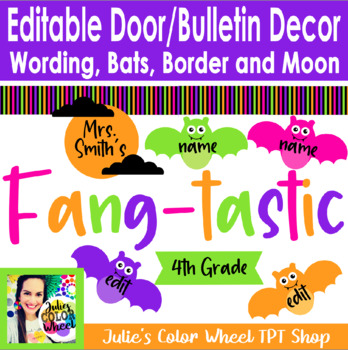 Preview of Fall or Halloween Cute Bat Fang-Tastic Door Bulletin Board Decor/Decorations