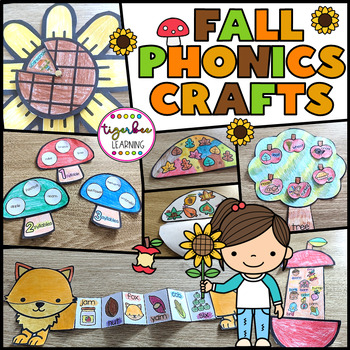 Preview of Fall phonics crafts: CVC, blends, magic e, syllables and more