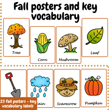 Preview of Fall posters and key vocabulary