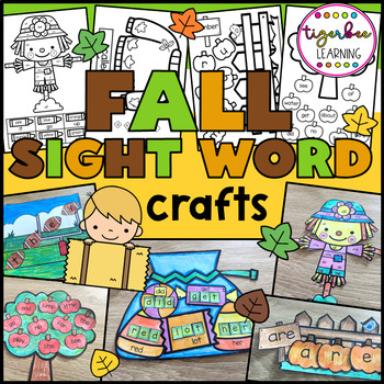 Preview of Fall sight words crafts | Editable sight words crafts