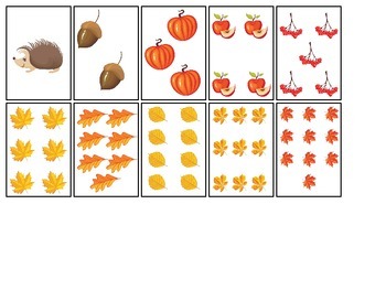 Fall themed Number Matching Cards preschool educational activity for ...