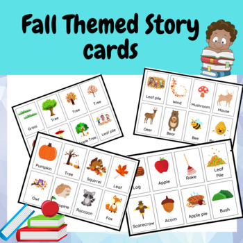 Preview of Fall themed story starter cards (picture cards)