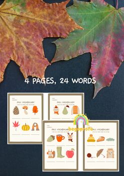 Fall vocabulary worksheets, writing cards for autumn, writing skills ...