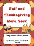 Fall/Thanksgiving Word Sort