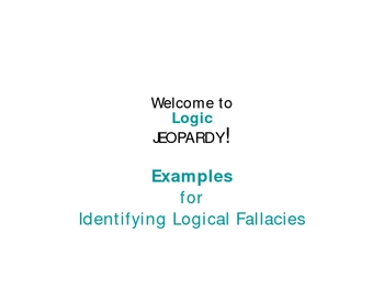 Fallacies 2 -- Funny Examples for Analysis by Joy Learning | TPT