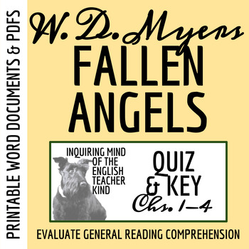 Preview of Fallen Angels by Walter Dean Myers Quiz and Answer Key (Chapters 1 through 4)