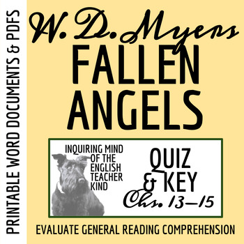 Preview of Fallen Angels by Walter Dean Myers Quiz and Answer Key (Chapters 13 through 15)