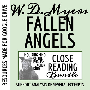 Preview of Fallen Angels by Walter Dean Myers Close Reading Worksheets Bundle (Google)