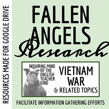 Preview of Fallen Angels by Walter Dean Myers and the Vietnam War - Research Project