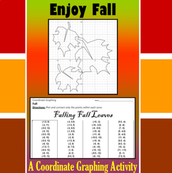 Preview of Falling Fall Leaves - A Fall Coordinate Graphing Activity