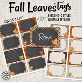 Fall Leaves Name Badge Tags | Coat Hook Tags | Book Bin Tags