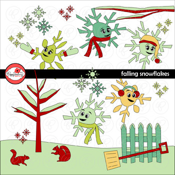 Preview of Falling Snowflakes Story Elements Clipart by Poppydreamz