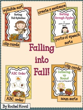 Preview of Fall Parts of Speech, Syllables, and ABC Order Bundle