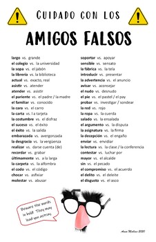 Falsos amigos - Spanish False Friends - Lawless Spanish Vocabulary