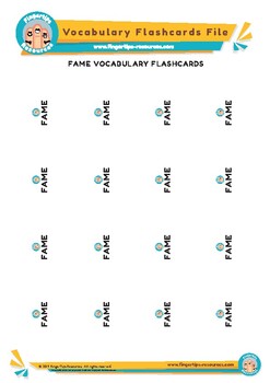 Fame & Celebrities - English Vocabulary Flashcards by FingerTips Resources