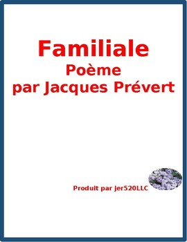 Familiale by Jacques Prévert by jer520 LLC | TPT