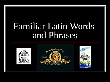 Preview of Familiar Latin Words and Phrases