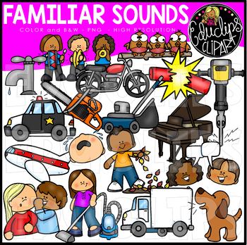 Preview of Familiar Sounds Clip Art Set {Educlips Clipart}