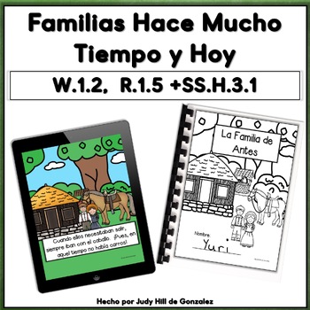 Preview of families now and long ago espanol social studies