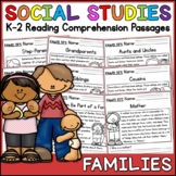 Families Social Studies Reading Comprehension Passages K-2