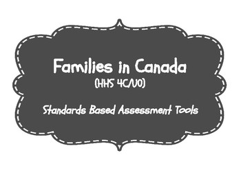 Preview of Families in Canada (HHS 4C/UO0) Standards Based Assessment Tools {Ontario}