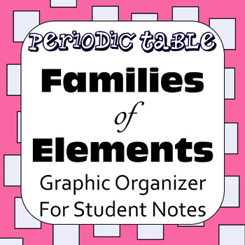 Preview of Families of Elements on the Periodic Table: Graphic Organizer for Student Notes