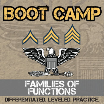 Preview of Families of Functions Boot Camp - Printable & Digital Practice Activity Sets