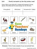 Families of Instruments Lesson Plan and Worksheet