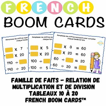 Preview of Famille de faits - Relation de multiplication et de division - Tableaux 10 à 20