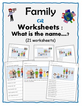 Family – 21 Worksheets : Introduce name of the family members - Eng/ESL -  Lev2/2