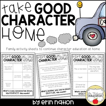 Preview of Family Activity Sheets on Character Education