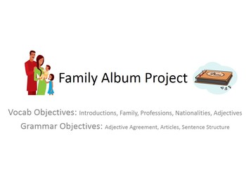 Preview of Family Album Vocab Project for French Students